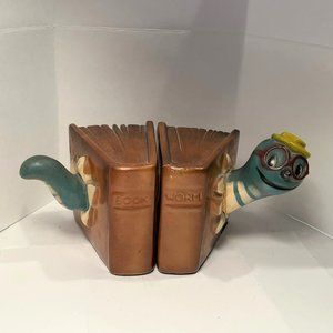 Vintage Mid-Century, 50's, Bookends, "Bookworm",
